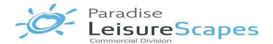 Horizontal Paradise Leisurescapes Commercial Logo 